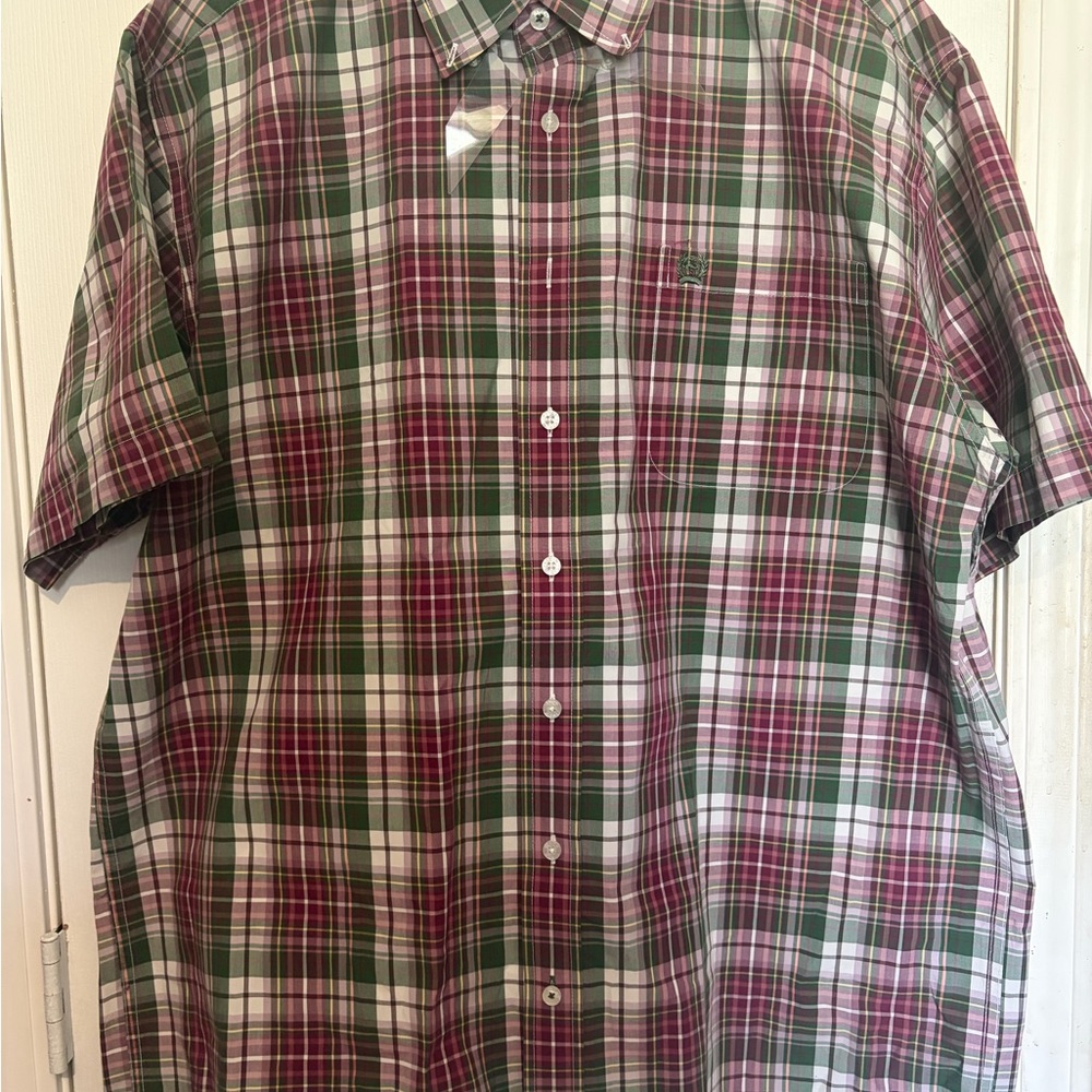 Cinch Men's Plaid Shirt - Green and Burgundy